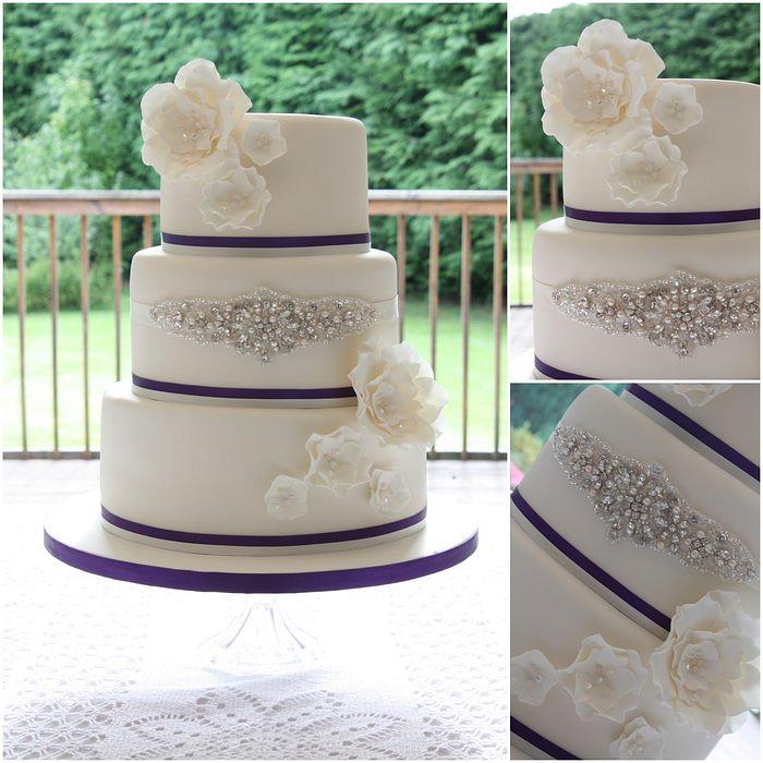 Crystal Sash Wedding Cake
