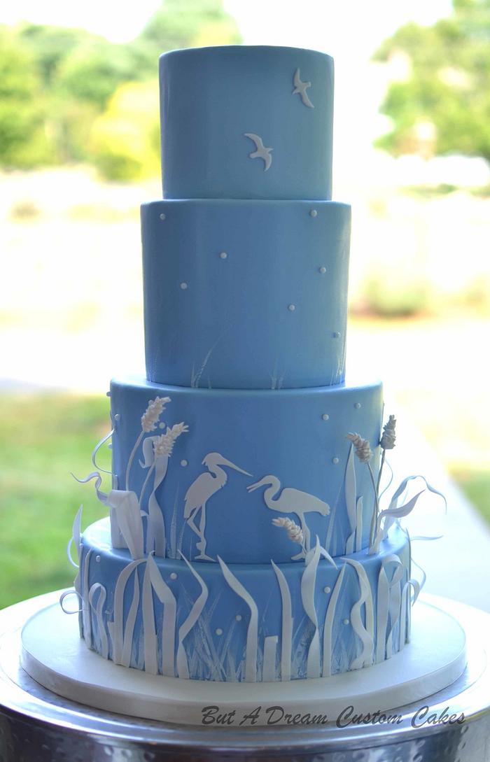 Salt Marsh Inspired Wedding Cake