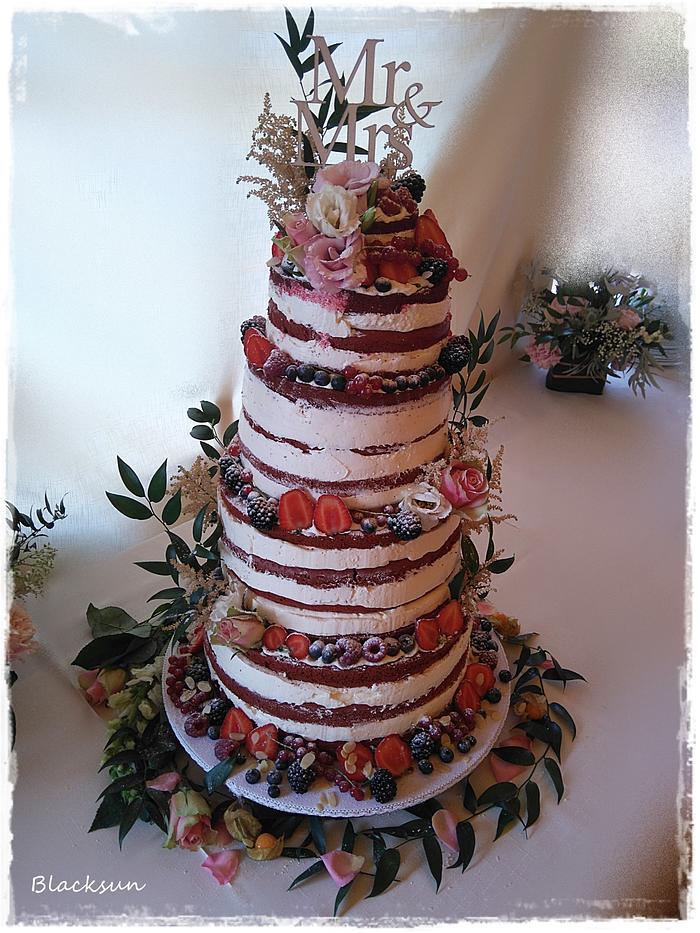 Red velvet wedding cake