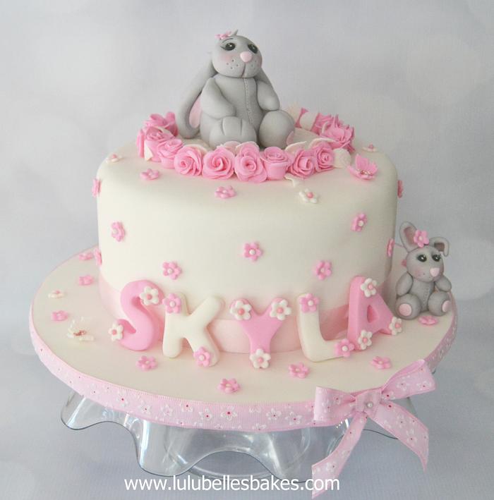 Bunny Baby shower cake