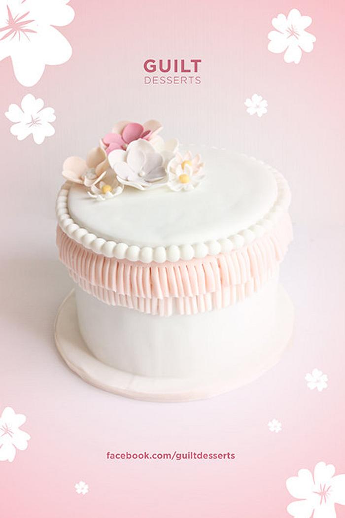 Pink Fringe Flower cake