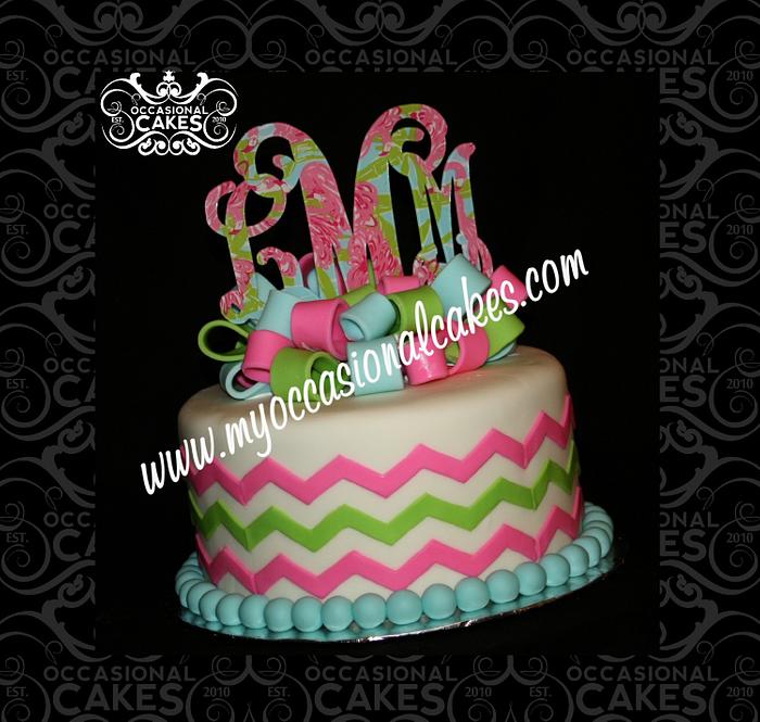 Lilly Pulitzer Style Birthday Cake