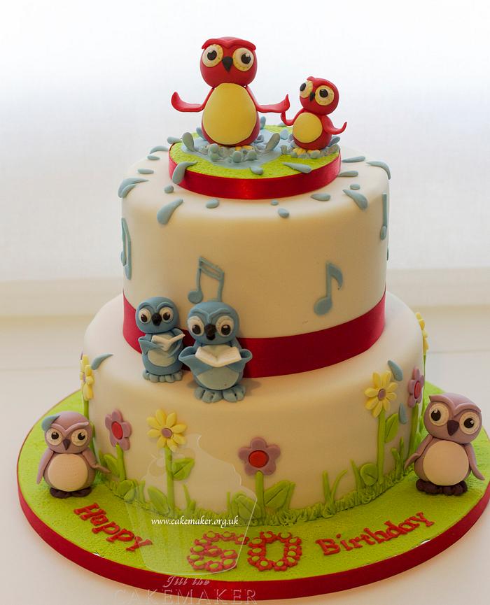 a very owly birthday - Decorated Cake by jill chant - CakesDecor