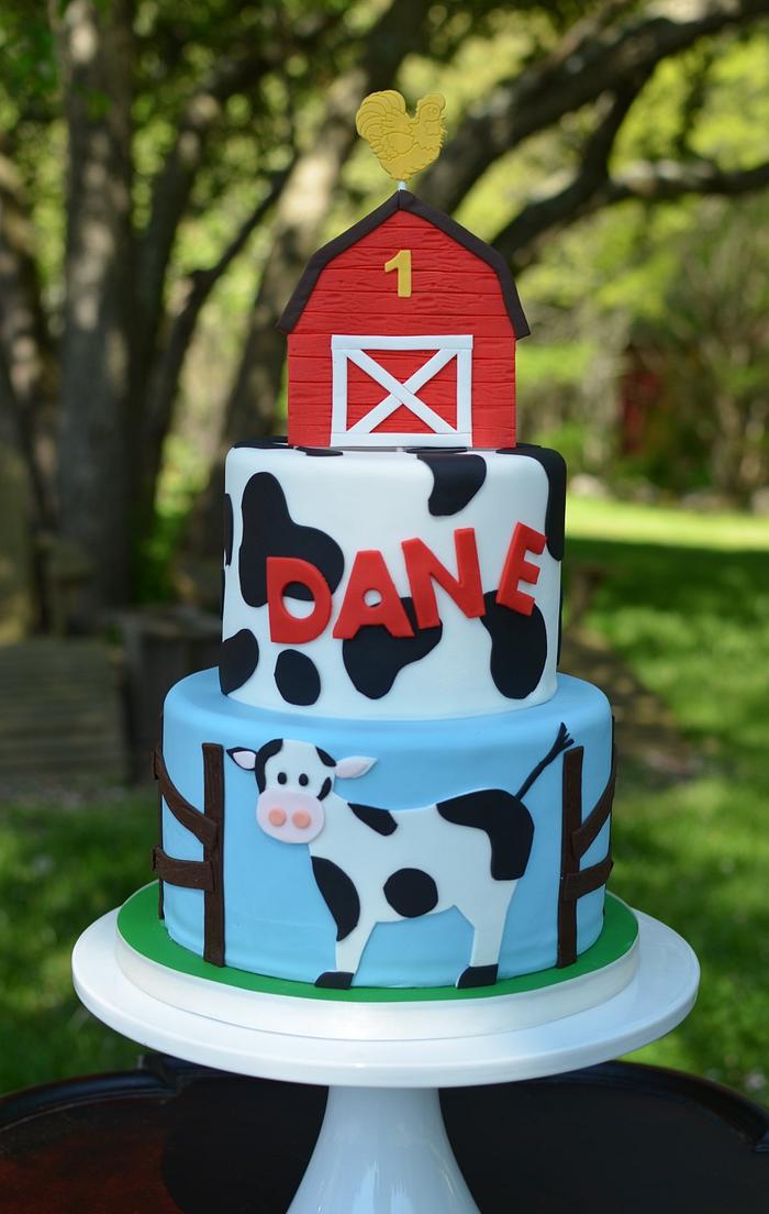 Farm 1st Birthday Cake