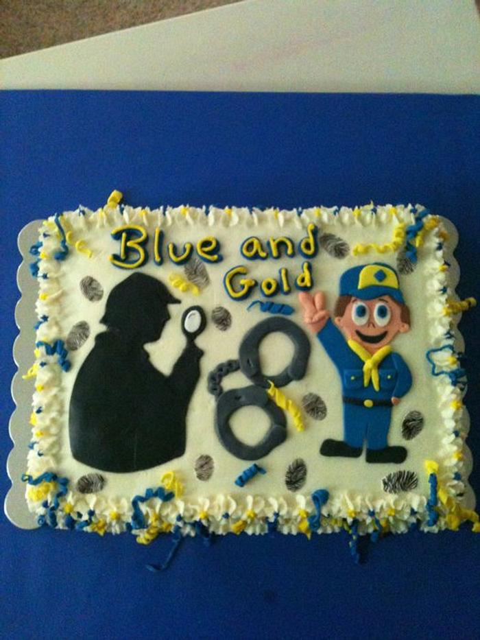 Blue and Gold Spy cake