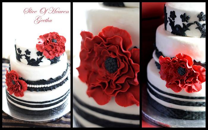 Black beauty wedding Cake