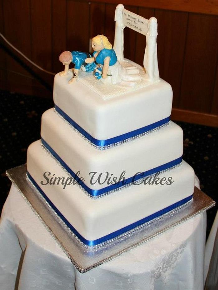 3 tier Square wedding cake