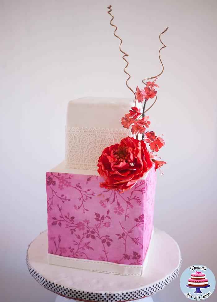 Pink Cherry Blossoms Cake 