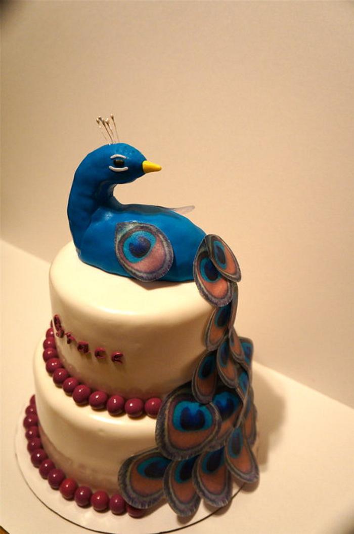 Peacock Baby Shower cake