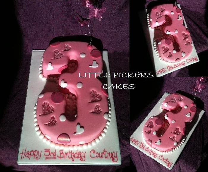 NUMBER 3 Cake | Cookie cake birthday, Alphabet cake, Cookie cake