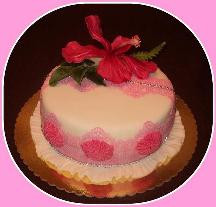 Cake with sugarveil
