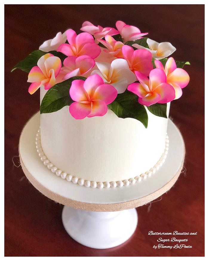 ~ Tropical Plumeria Wreath Cake ~