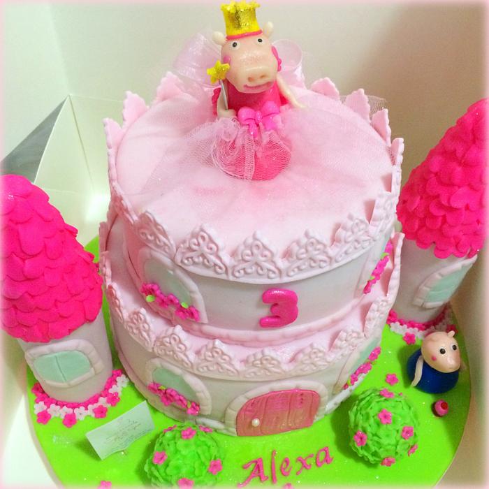 Peppa castle cake