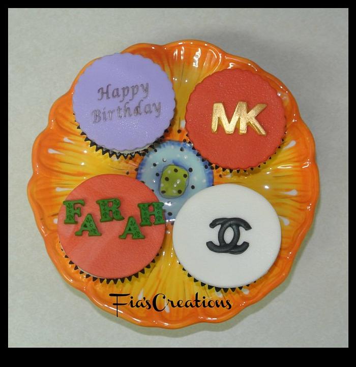 Chanel and Michael Kors Logo Cupcakes