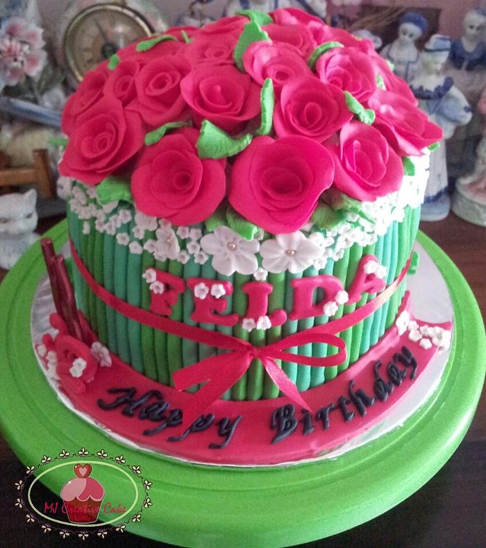 red rose cake