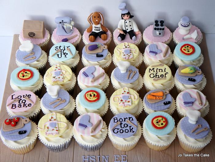 Cooking theme cupcakes