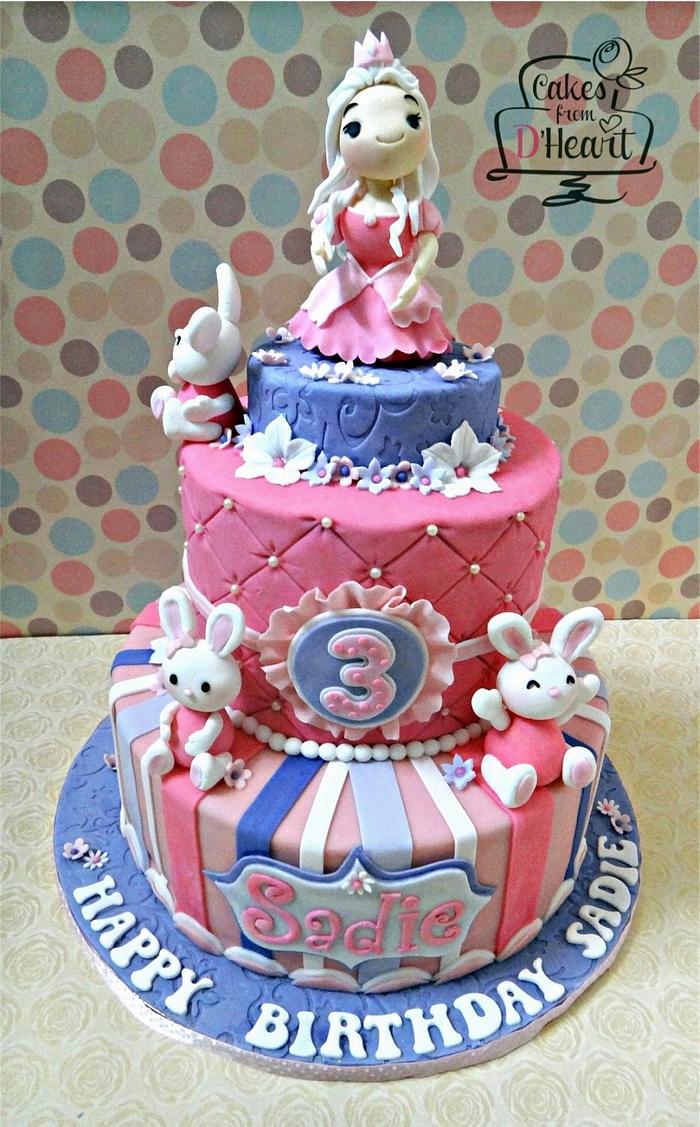 Princess and cute bunnies cake