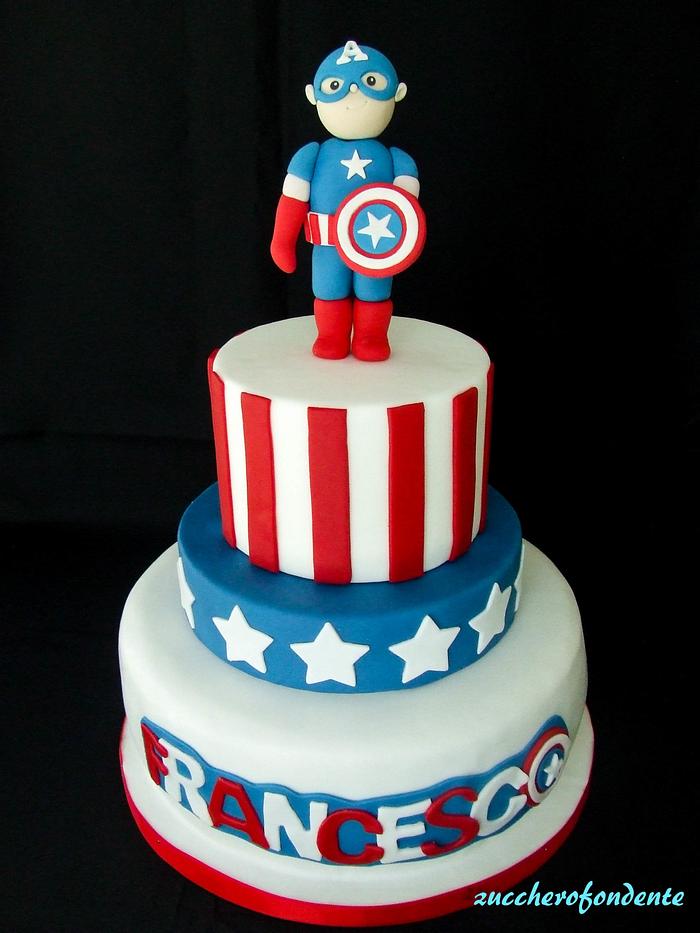 Captain America birthday cake
