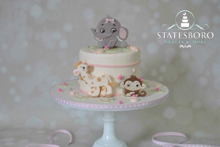 Baby Animals Shower Cake