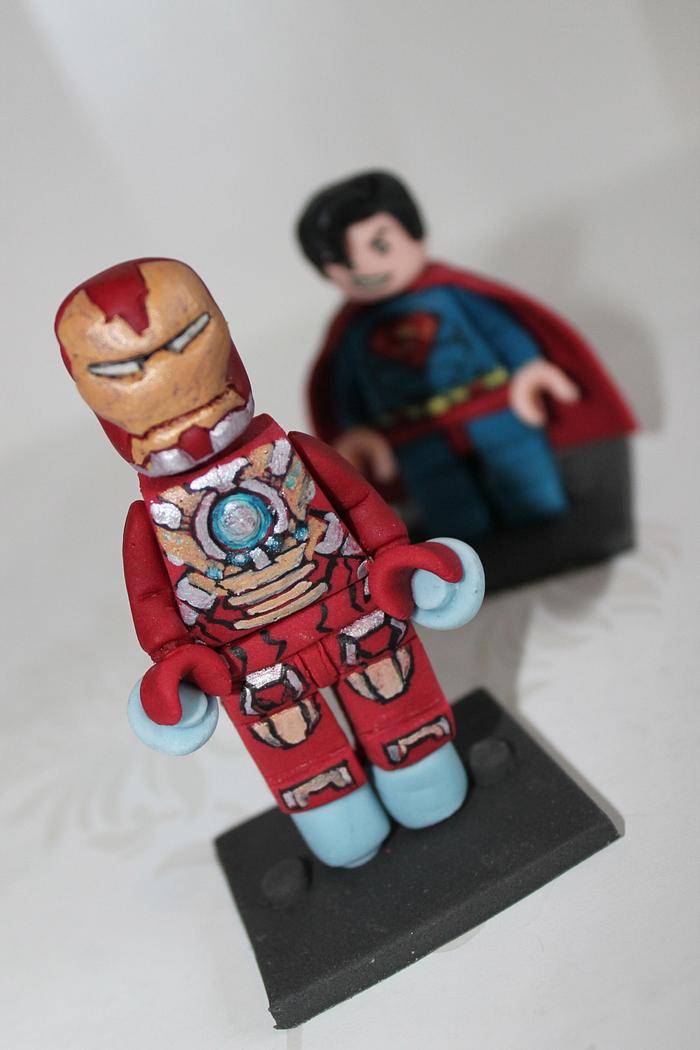 Iron man, lego cake topper 