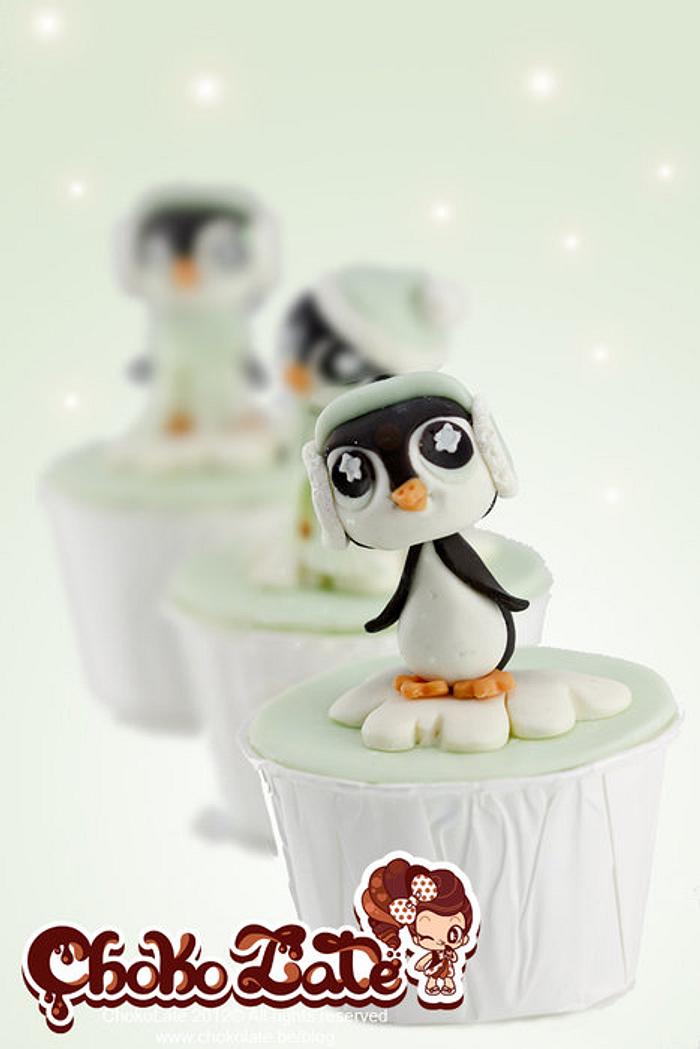 Christmas Pinguin cupcake topper