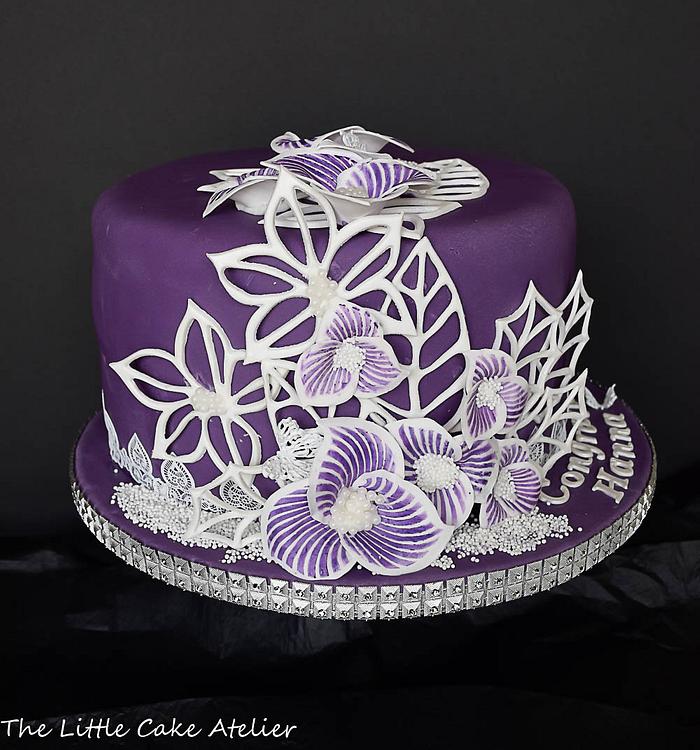 Purple birthday cake 