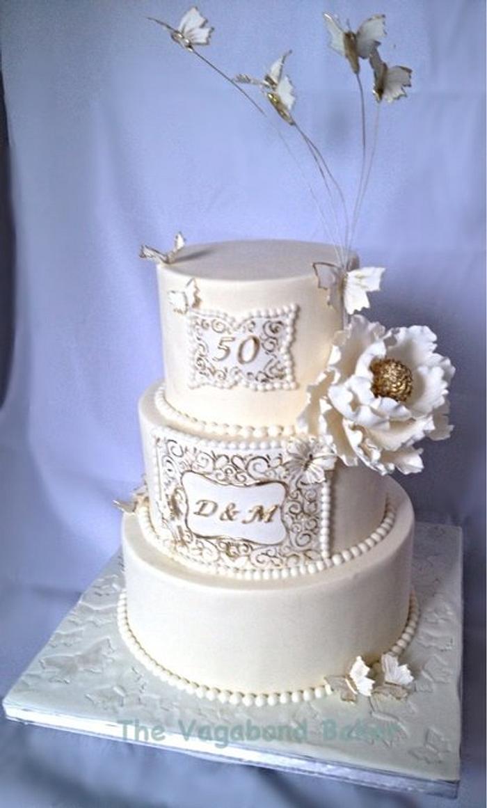 50th Wedding anniversary Butterfly cake
