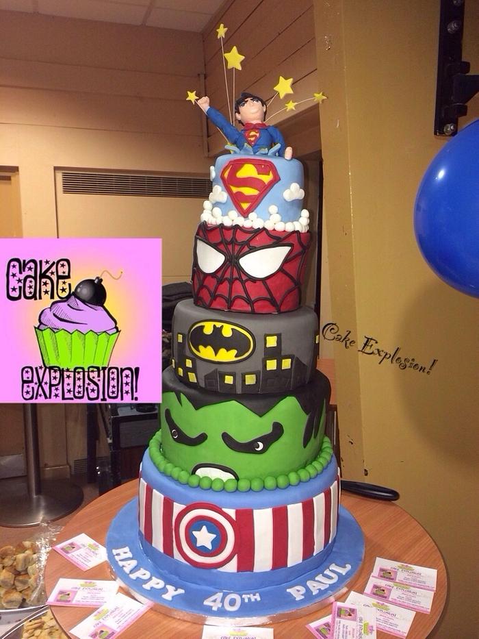 Superheroes cake