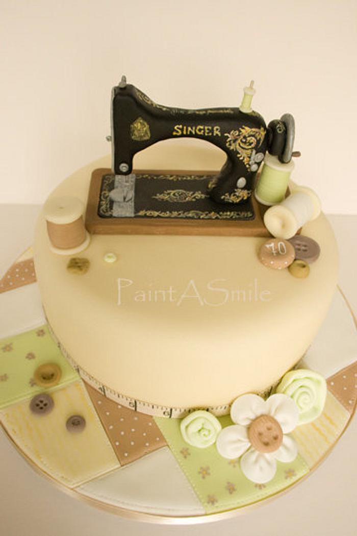 Singer Sewing Machine Cake