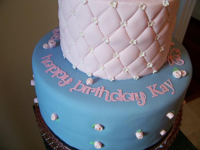 Pink and Blue, first birthday cake