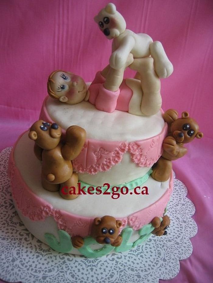 Baby & Teady bear Baby Shower cake