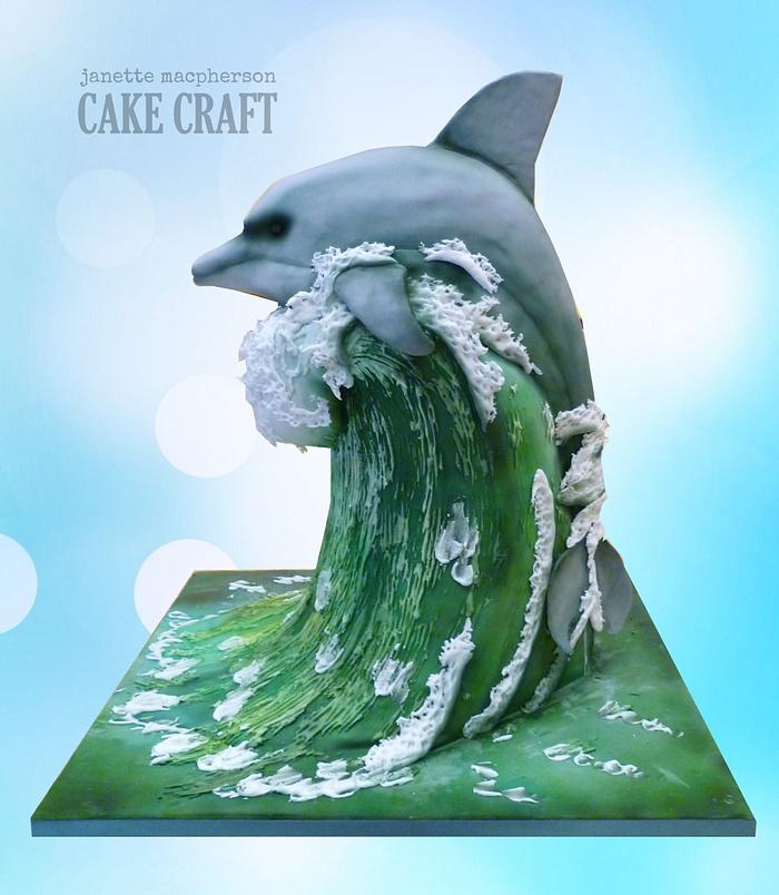 3D carved Dolphin on Wave