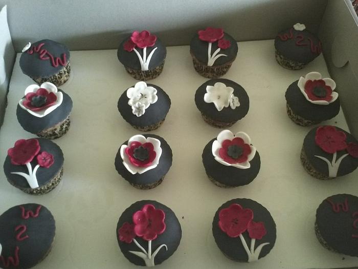 flower themed cupcakes