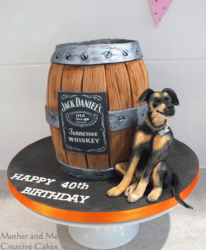 Whisky Barrel and Pet Dog