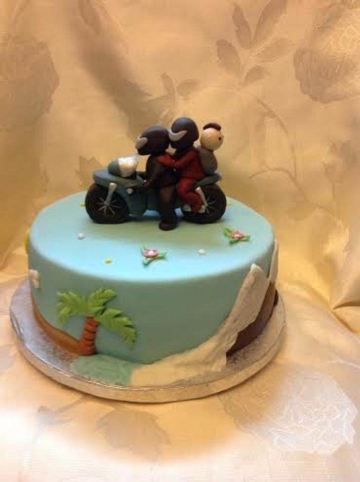 Birthday cake for bikers. 
