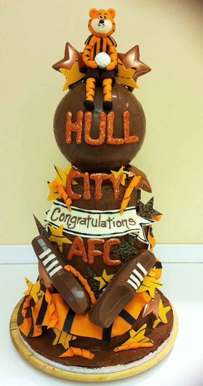 Hull City themed Chocolate Cake