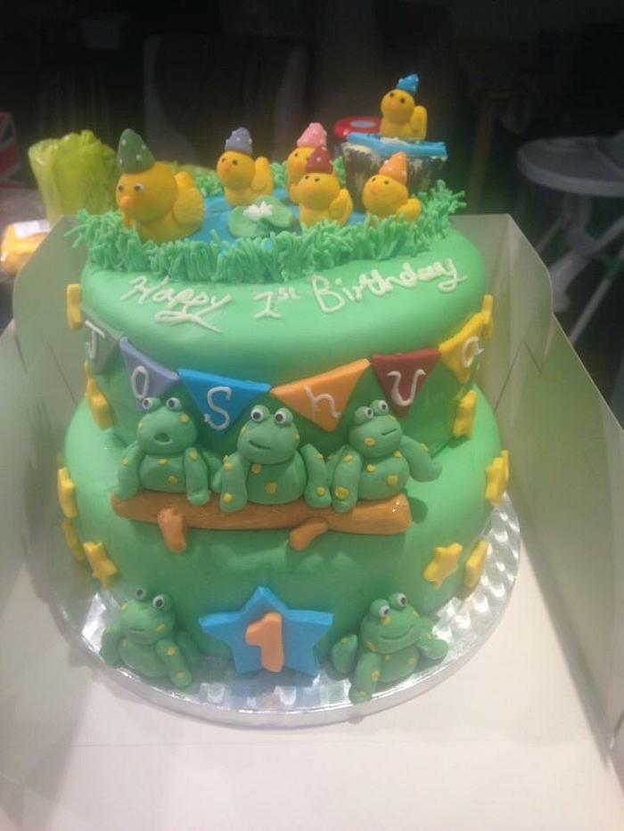 Nursery Rhyme Themed First Birthday Cake