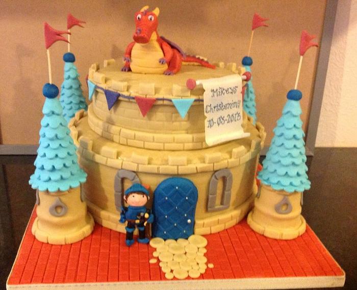 Mike the Knight christening cake
