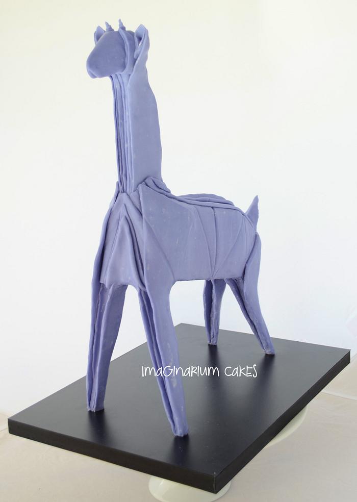 Purple Origami Giraffe