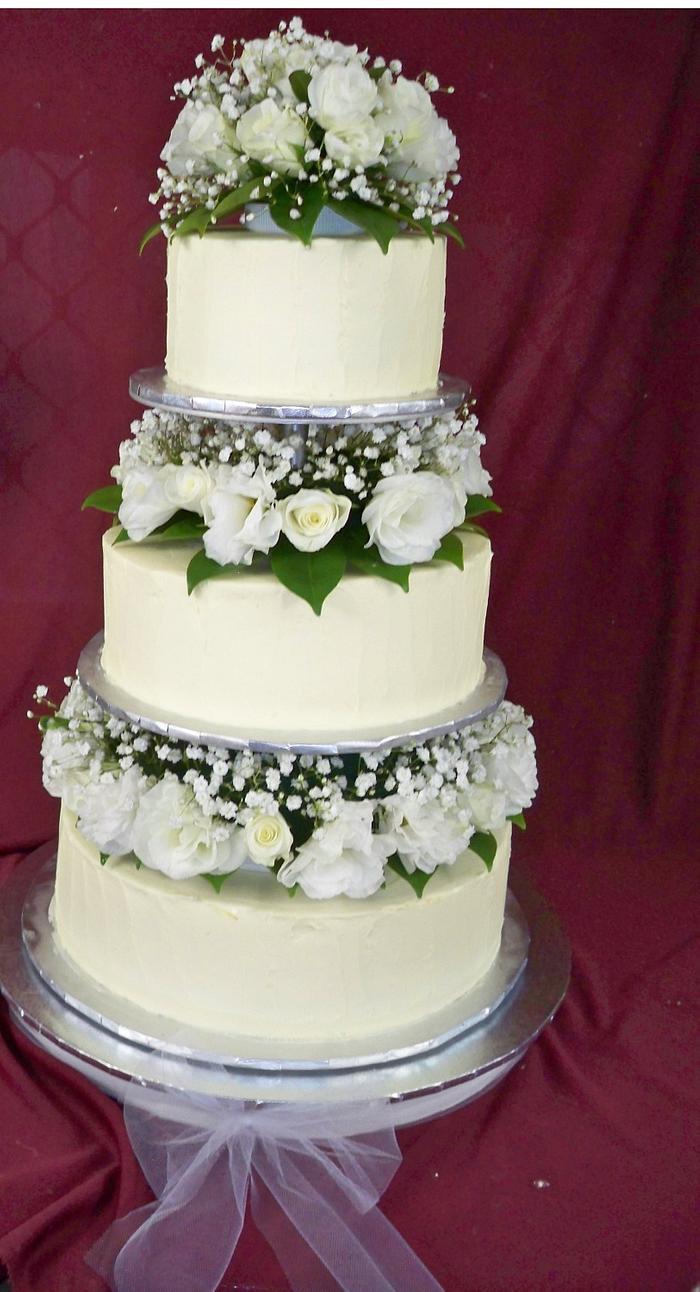 vintage rustic white chocolate wedding cake