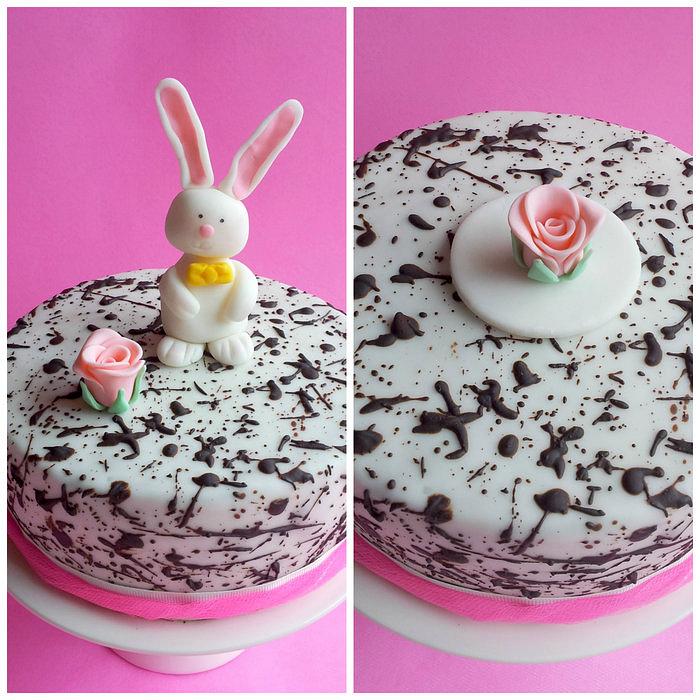 Bunny & Rose Easter Cake