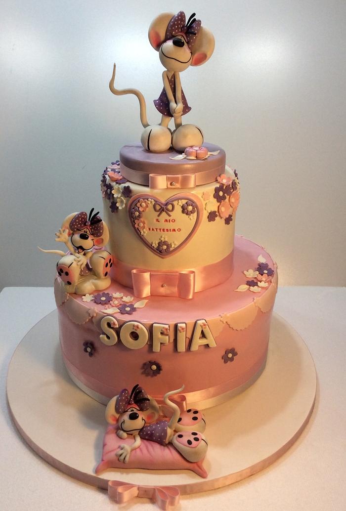 The diddline for sofia's baptism cake