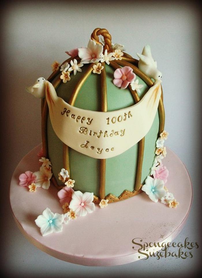 100th Birthday Birdcage Cake