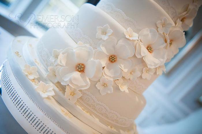 Flower Cascade Wedding Cake
