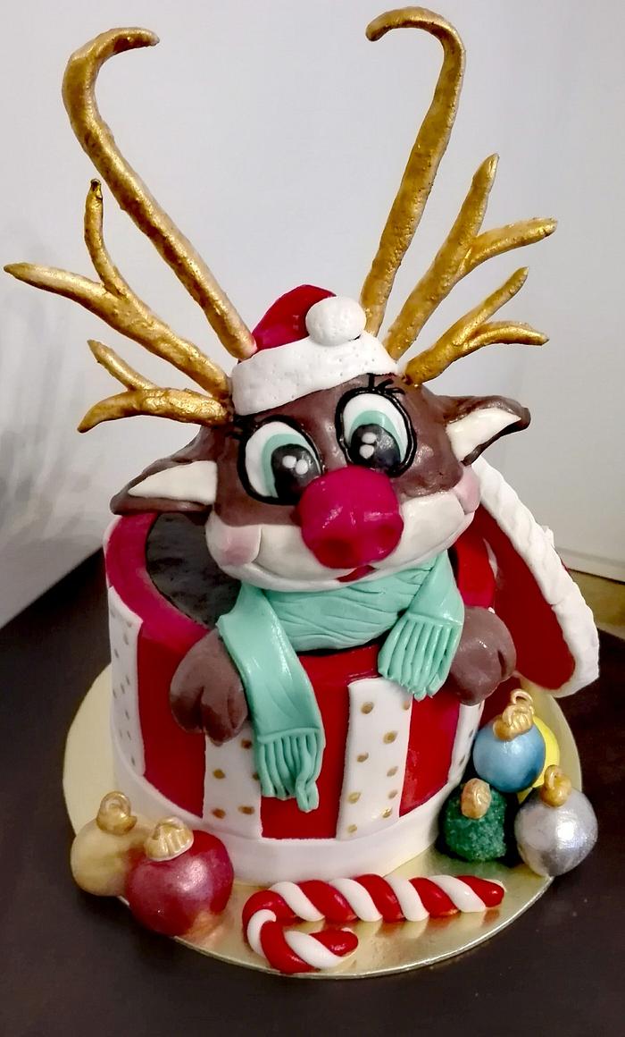 the reindeer new year cake