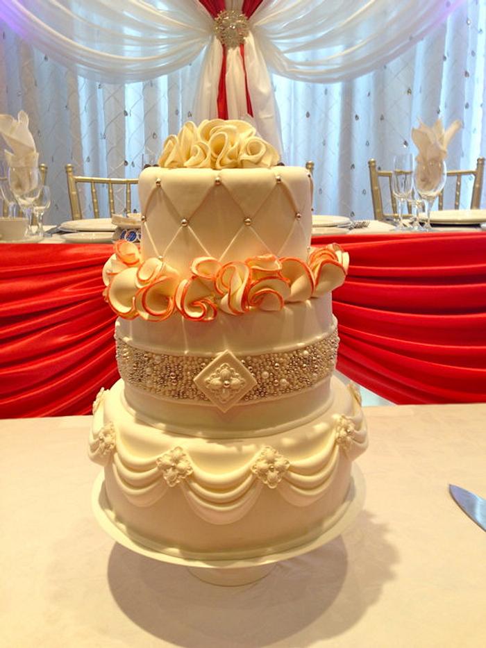 Jeweled wedding cake