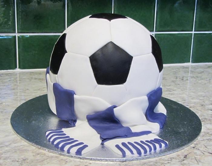 Football and scarf cake