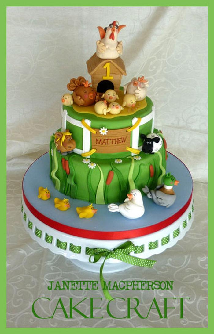 1st Birthday Farm Cake