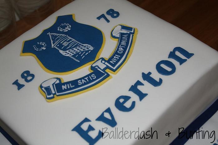 Hand Cut Everton Football Badge cake