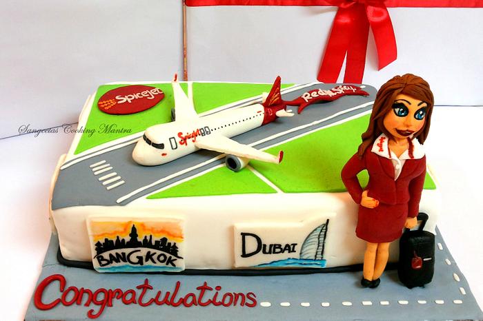 Spicejet Airlines themed Cake